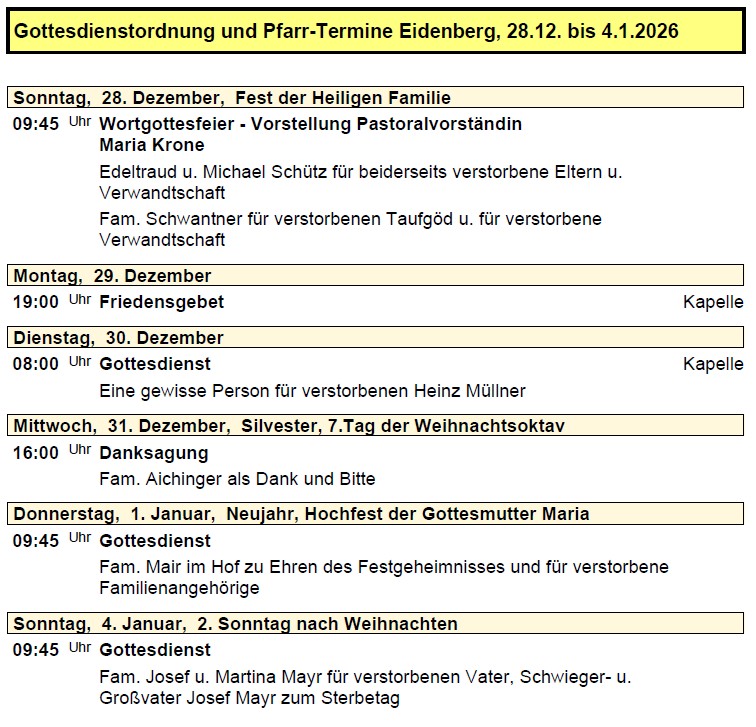 Pfarre Eidenberg 20251227
