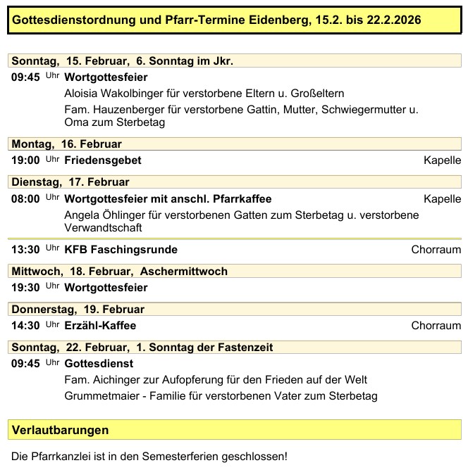 Pfarre Eidenberg 20260215