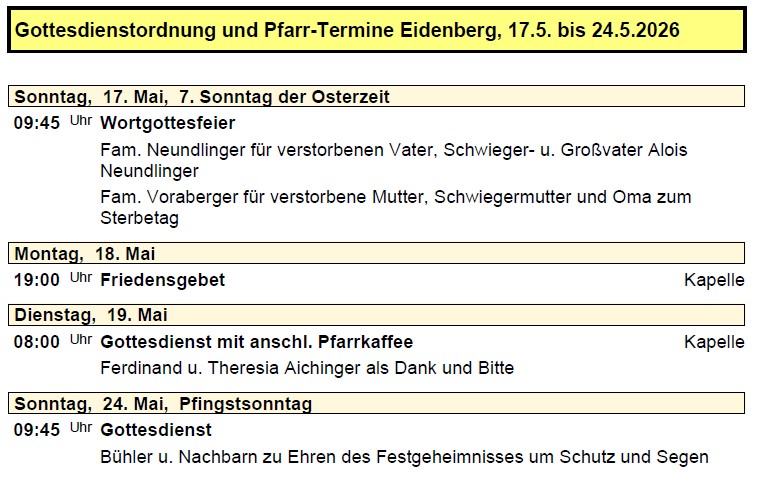 Pfarre Eidenberg 20260516