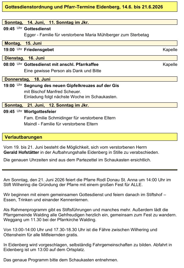 Pfarre Eidenberg 20260614