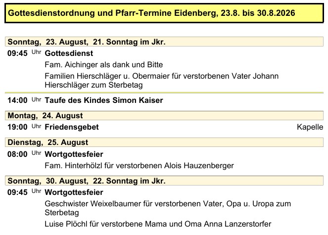Pfarre Eidenberg Verkuendzettel 20260822